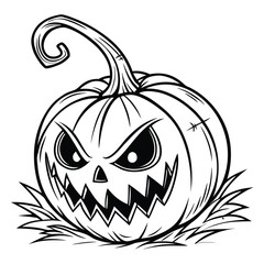 Menacing black and white cartoon character design