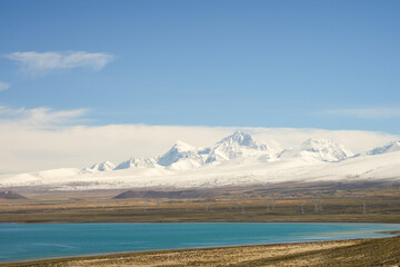 lake and mountains in Tibet