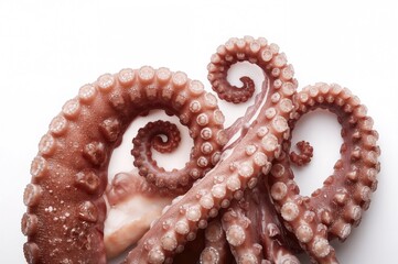 Octopus arms displayed against a white backdrop