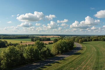 Warm sunny day close to a small town in the Baltic region