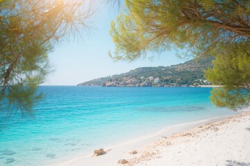 Bright spring morning on a scenic isle. Natural beauty backdrop.