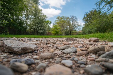Backyard filled with rocks and pebbles