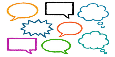 A vector illustration set of comic speech bubbles and thought balloons for chat and communication design