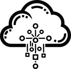 Vector abstract cloud computing network system silhouette illustrator