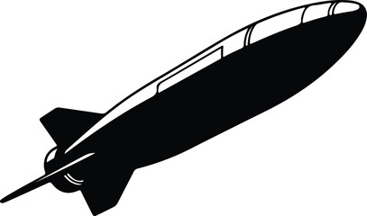 Vector airship vintage transportation zeppelin travel silhouette illustrator © Tamjida Alam