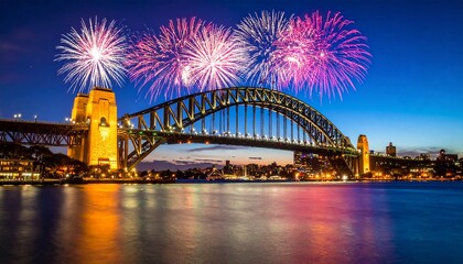 New Year’s Eve Australia Sydney Harbour Bridge with fireworks