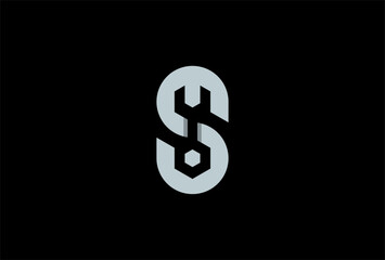 Initial Letter S Wrench Logo, letter S with Wrench icon combination, Flat style Logo Design Template element, vector illustration