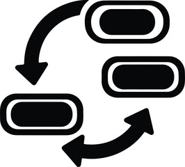 Vector flow chart diagram rounded rectangles process silhouette illustrator