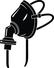 Vector oxygen mask respiratory equipment black silhouette illustrator
