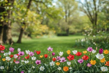 Floral frame of spring blossoms