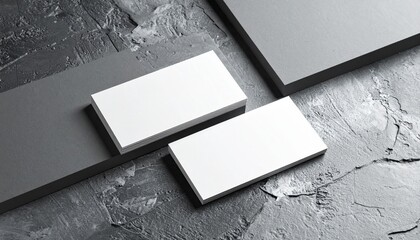 Minimalist branding mockup with blank business cards on textured sand, accented by dried florals.