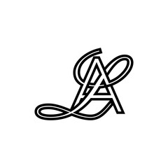 initial letter a with L script logo