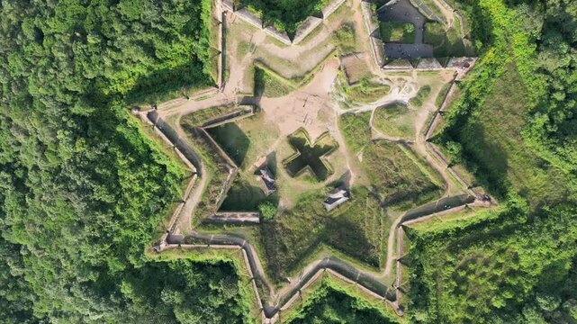 Manjarabad Fort from Above in Blue Sky Light