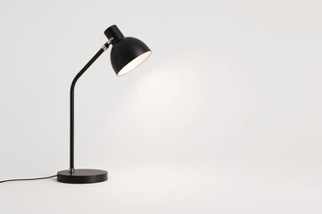 Single table lamp on a plain white backdrop