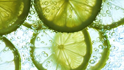 lime slice with water drops