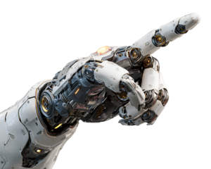 transparent background, png robot hand pointing
