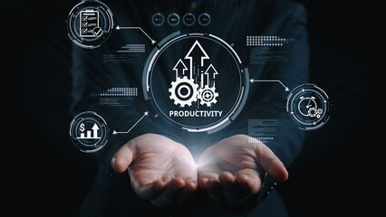 Productivity improvement in digital business, showing productivity tools, productivity tracking,...