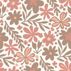 Soft pink floral pattern with delicate leaves and subtle bokeh effect.