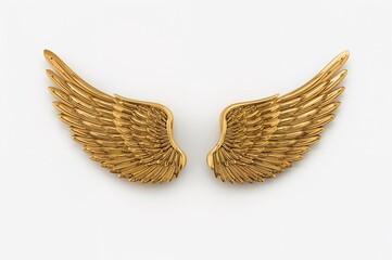 Obraz premium Golden winged emblem on a white background