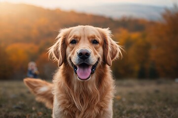 Canine Companion in Fall Setting