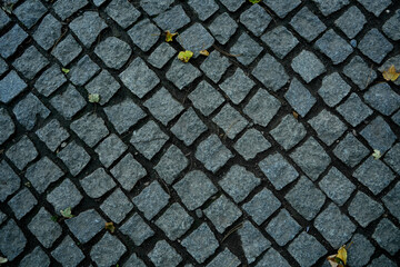 Close up of cobblestone pavement
