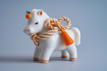 可愛い白馬の干支の置き物