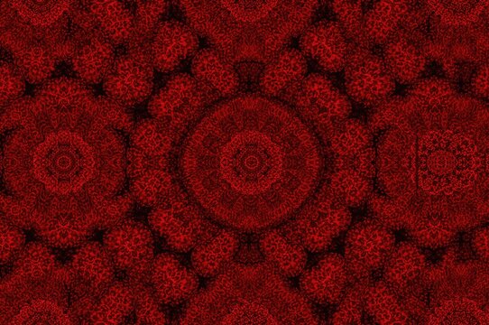 Seamless red kaleidoscope design for festive cards, gift wrap, and textured surfaces. Premium quality artwork for celebrations.