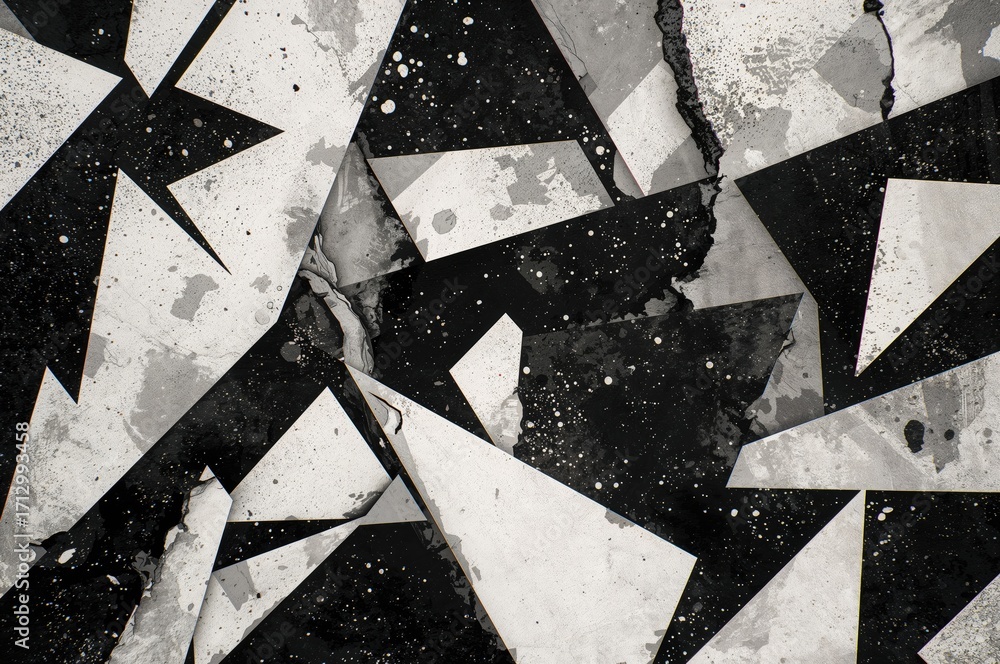 Aufkleber seamless design featuring abstract fragmented geometric shapes with a mottled texture.