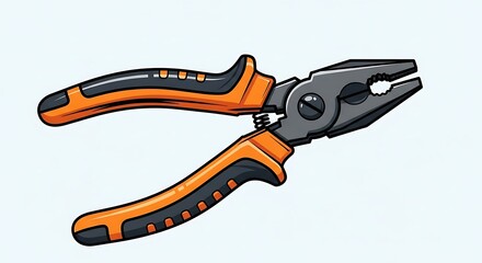 Obraz premium Orange Handle Pliers Tool.