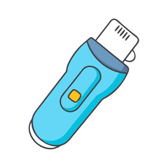 Stylized Illustration of a Light Blue and Gray USB Flash Drive