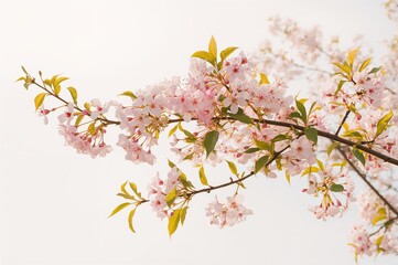 Fototapeta premium Branch of blooming cherry flowers