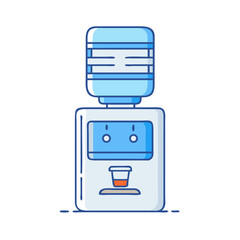 Cartoon illustration of a modern water cooler for office or home use