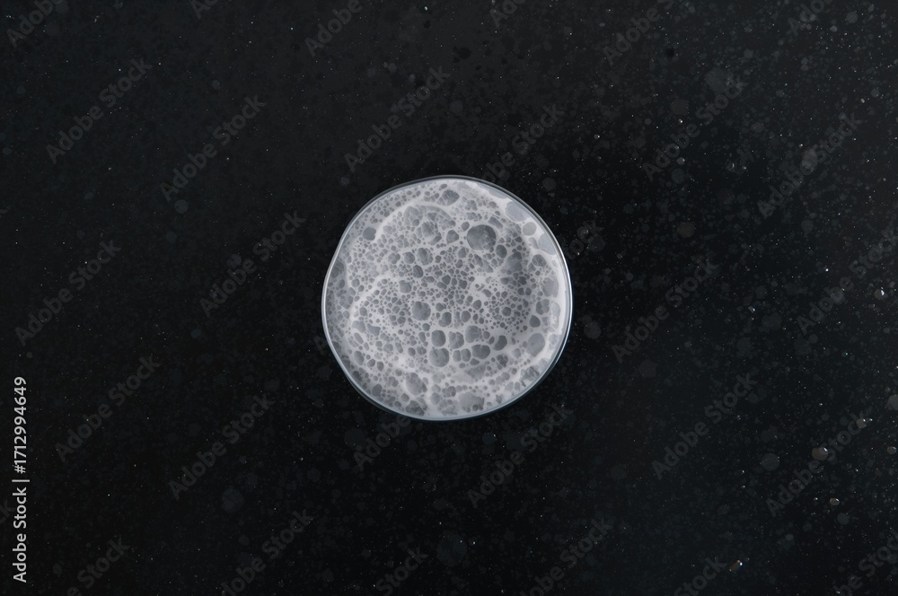 Poster isolated foam and bubbles on a dark background with clipping path and texture