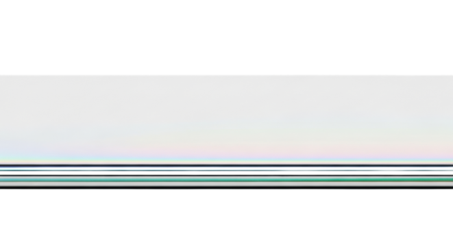 A perfectly horizontal, shimmering opalescent liquid metal layer, silver with blue-green iridescence and a razor-sharp edge, on a transparent background with copy space, advanced material concept