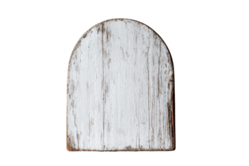 White arched wooden board