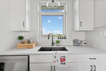 Kitchen with a sink and a window