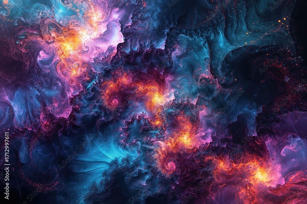 Poster abstract colorful fractal design background