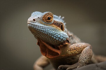 Obraz premium Detailed view of a reptile at the wildlife park