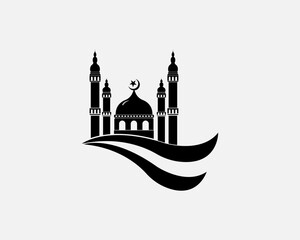 Fototapeta premium Mosque icon vector Illustration design template 