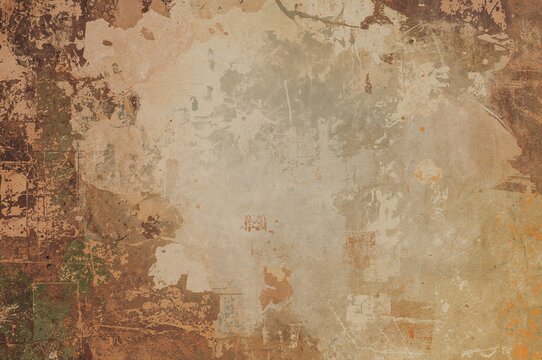 Grungy vintage backdrop featuring brown, green, white, and beige tones with textured patterns