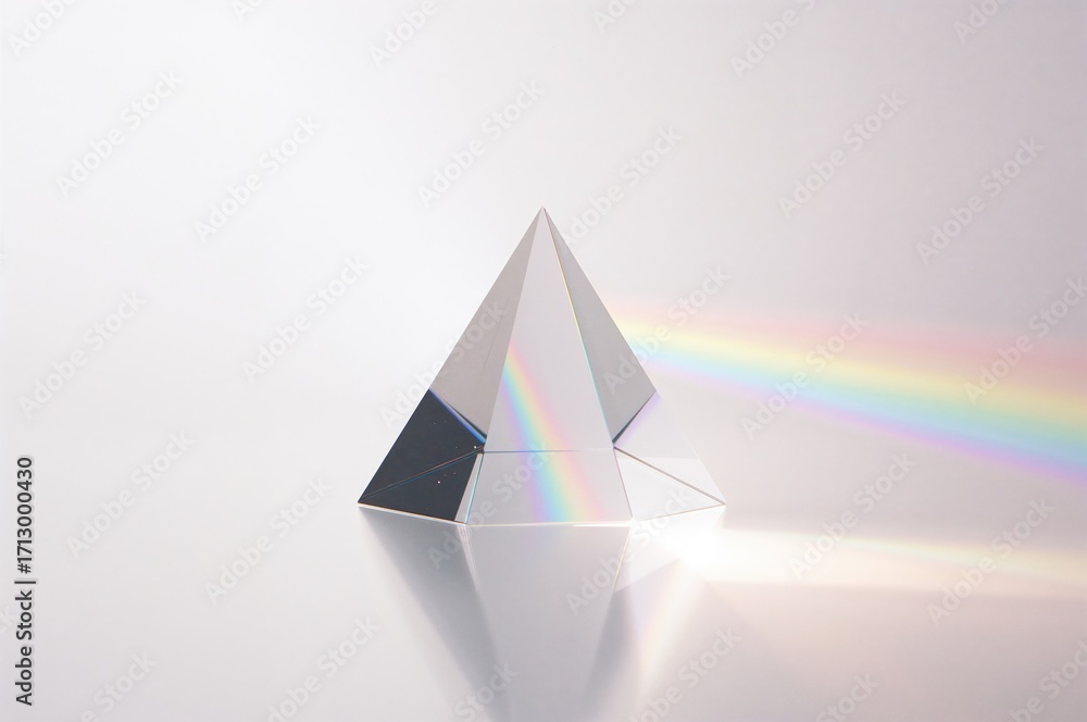 Poster a complete spectrum of rainbow colors with prism effect on a background overlay