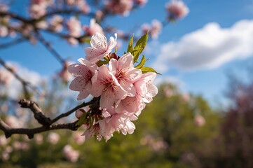 Obraz premium Springtime almond flowers in full bloom