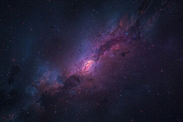 Cosmic backdrop featuring stardust, galaxies, and celestial shapes