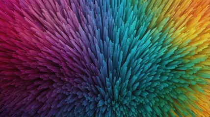 Obraz premium Vibrant abstract texture featuring colorful spikes in shades of purple, blue, and green, creating a dynamic and eye-catching display.