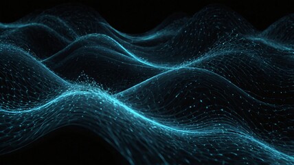 Abstract wave pattern in glowing blue tones, representing digital connectivity and data flow.