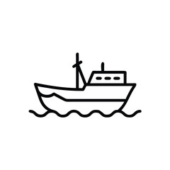 boat on white background
