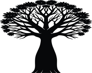 Baobab Tree Silhouette Illustration | Baobab Tree Vector Artwork