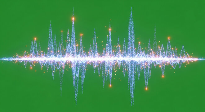 Dazzling digital sound wave pulses with vibrant energy, perfect for tech and music themes