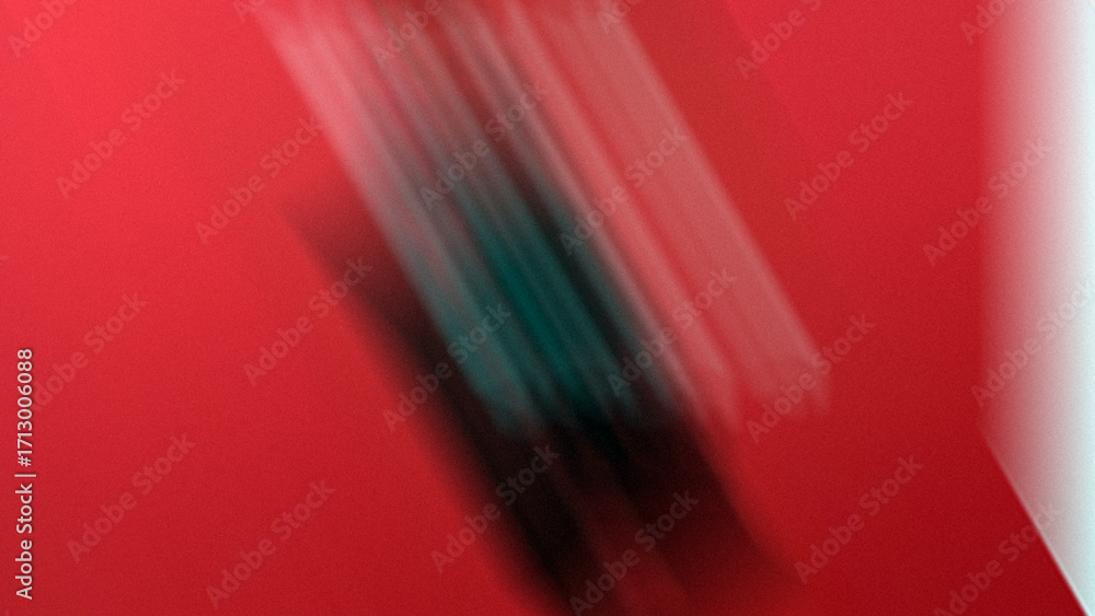 Poster dynamic blurred motion graphic in vibrant red with modern abstract lines