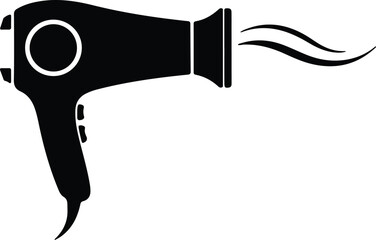 Vector Hair dryer with hot air silhouette illustrator
